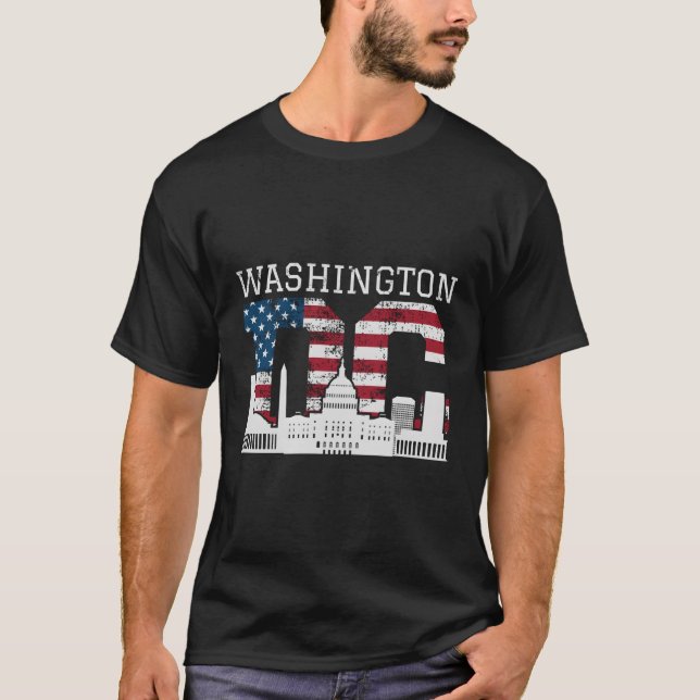 T-shirt Drapeau Washington Dc Capitol Hill Usa (Devant)