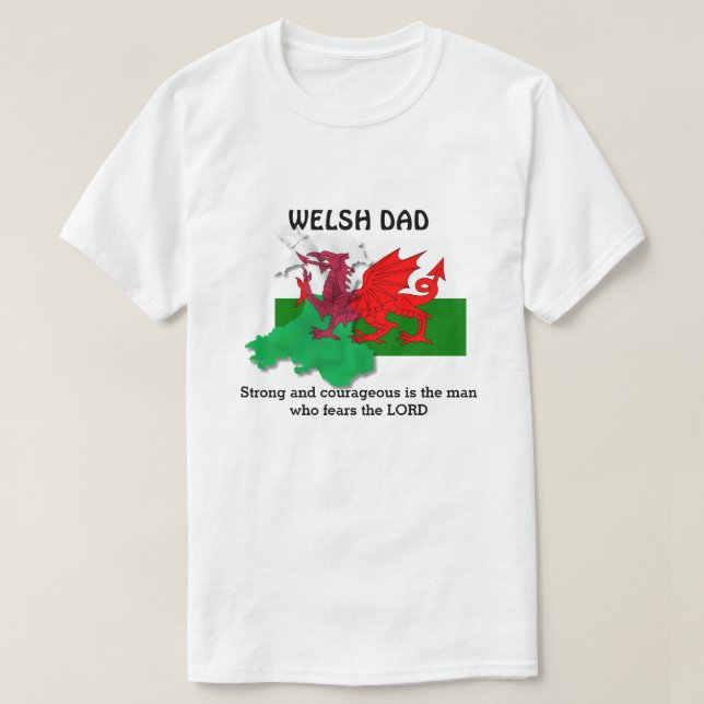T-shirt Drapeau WELSH DAD personnalisable du Pays de Galle (Design devant)