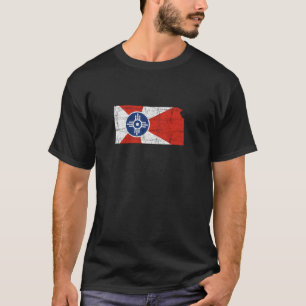 T-shirt Drapeau Wichita Kansas Distresse Design Wichita Ka