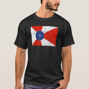 T-shirt Drapeau Wichita Vintage rétrogradé Kansas