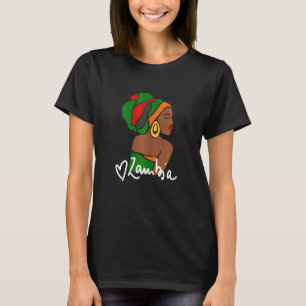 T-shirt Drapeau zambien des femmes Patrimoine ethnique afr