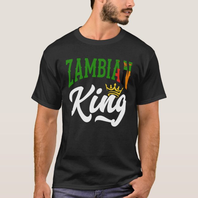 T-shirt Drapeau zambien du roi de Zambie de Zambie (Devant)