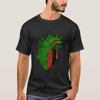 T-shirt Drapeau Zambien Fierté Zambie Coeur Zambien Ro