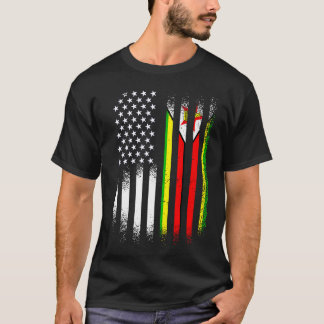 T-shirt Drapeau Zimbabwe-Amérique Patriot Grown Pays USA