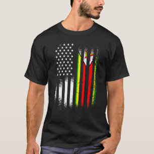 T-shirt Drapeau Zimbabwe-Amérique Patriot Grown Pays USA