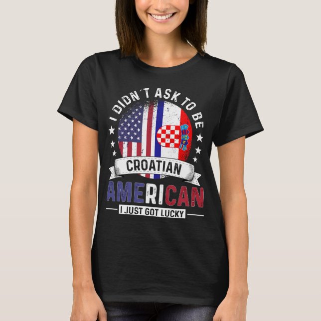 T-shirt Drapeaux américains croates Fierté Croatie Drapeau (Devant)