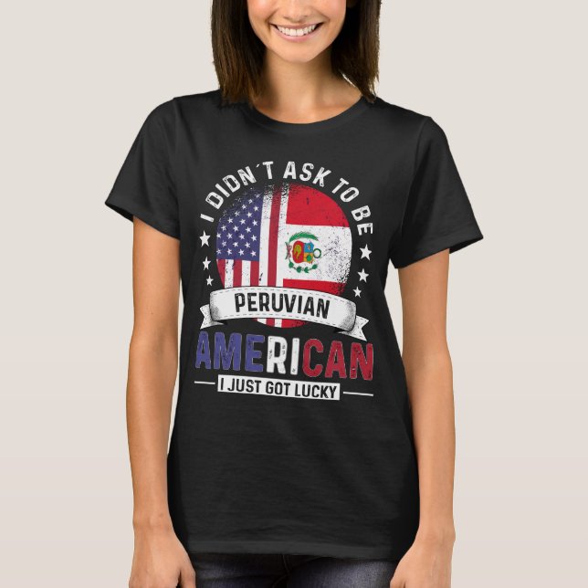 T-shirt Drapeaux américains péruviens Pride Pays Pérou Dra (Devant)