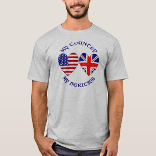 T-shirt Drapeaux britanniques américains cœur patrimoine p