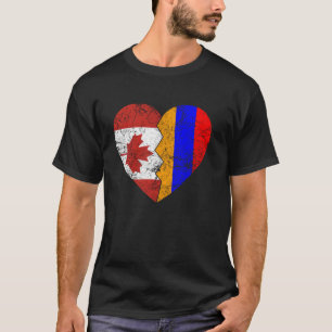 T-shirt Drapeaux canadiens arméniens Coeur Canada Arménie