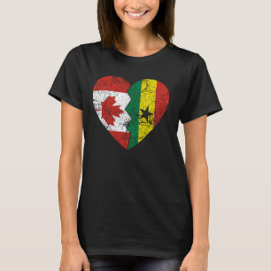 T-shirt Drapeaux canadiens ghanéens Heart Canada Ghana Roo