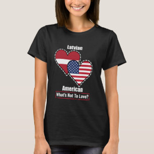 T-shirt Drapeaux cardiaques américains lettons Qu'est-ce q