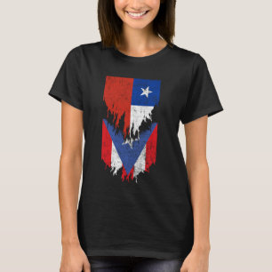 T-shirt Drapeaux chiliens porto-ricains arrachés Chili Pue