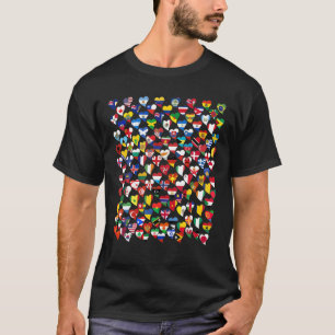 T-shirt Drapeaux Coeurs Du Monde Pays International