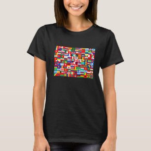 T-shirt Drapeaux cool du monde Illustration Graphic Desi