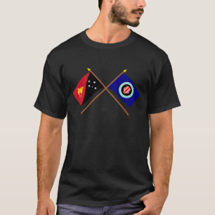 T-shirt Drapeaux croisés de png et de Bougainville