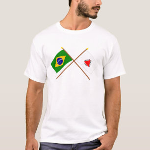 T-shirt Drapeaux croisés du Brésil et du Minas Gerais