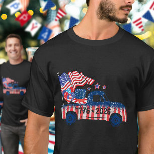 T-shirt Drapeaux de camionnette Semiquincentenaire 1776 à