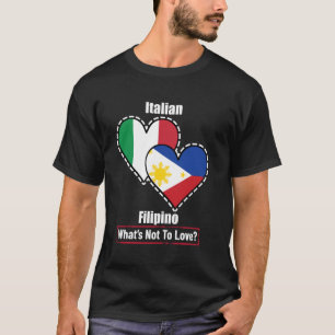 T-shirt Drapeaux de coeur italo-philippins Qu'est-ce qu'on