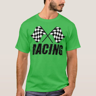 T-shirt Drapeaux De Course À damiers Noir Et Blanc VNec