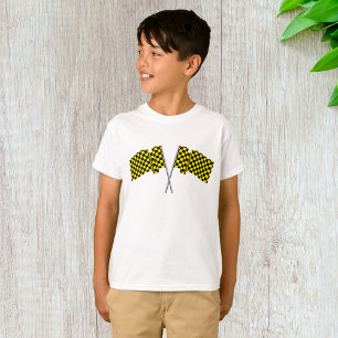 T-shirt Drapeaux De Course Jaune Et Noir