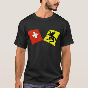 T-shirt Drapeaux de la Suisse et du Schaffhausen