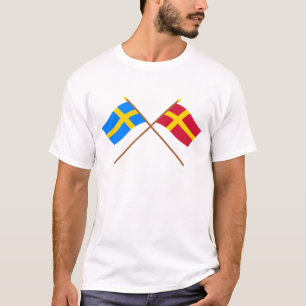 T-shirt Drapeaux de landskap croisé de la Suède et du