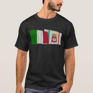 T-shirt Drapeaux de ondulation de l'Italie et de la Puglia