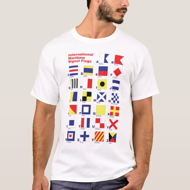 T-shirt Drapeaux de signal maritimes internationaux (Devant)