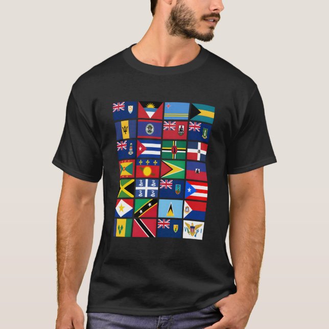 T-shirt Drapeaux des Caraïbes Géographie de la fierté de l (Devant)