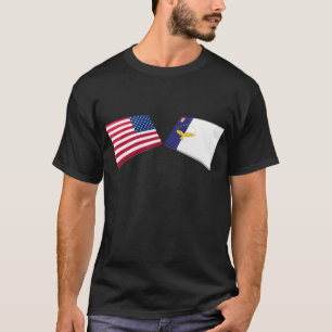 T-shirt Drapeaux des USA et des Açores