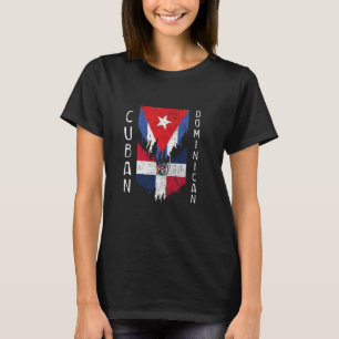 T-shirt Drapeaux dominicains cubains arrachés Cuba Dominic