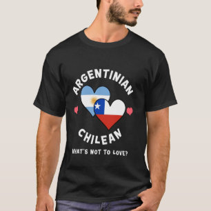 T-shirt Drapeaux Du Cœur Argentino-chilien Qu'est-ce Qu'on