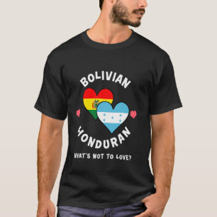 T-shirt Drapeaux Du Cœur De L'amour Bolivien Hondurien Qu'