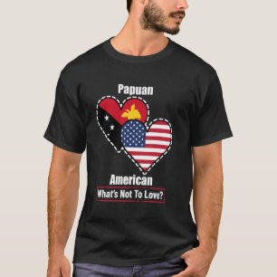 T-shirt Drapeaux du cœur des Papouans américains, quoi ne 