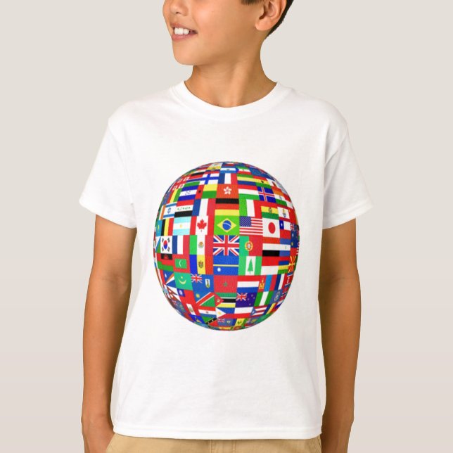 T-SHIRT DRAPEAUX DU MONDE (Devant)