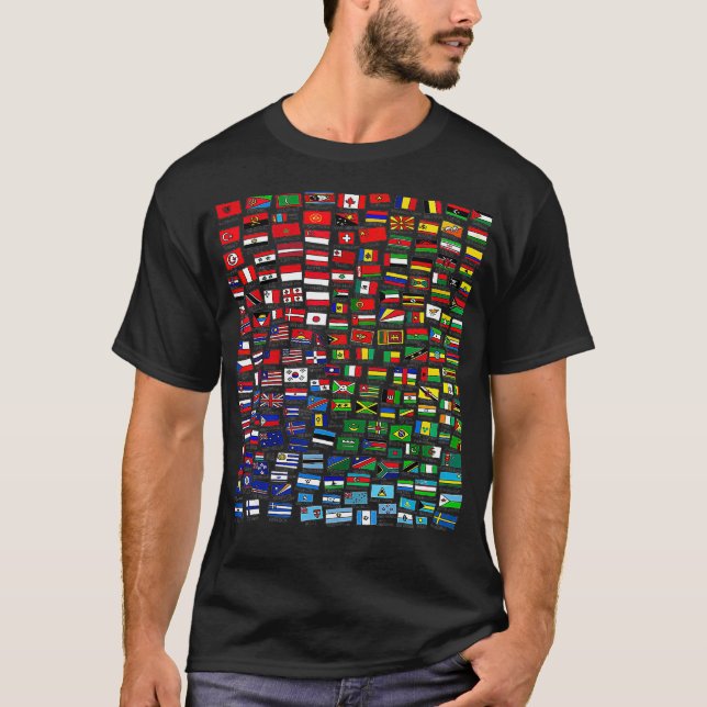 T-shirt Drapeaux du monde Cool Voyage Pays Drapeau interna (Devant)