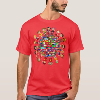 T-shirt Drapeaux du monde Diversité culturelle Enfants aut