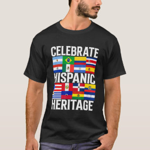 T-shirt Drapeaux du pays latin Célébrer le patrimoine hisp