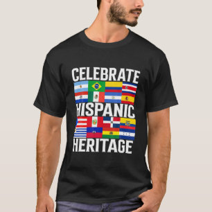 T-shirt Drapeaux du pays latin Célébrer le patrimoine hisp