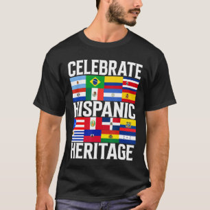 T-shirt Drapeaux du pays latin Célébrer le patrimoine hisp