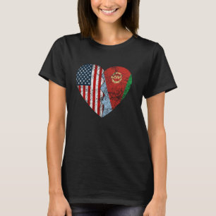 T-shirt Drapeaux érythréens américains Coeur États-Unis Er
