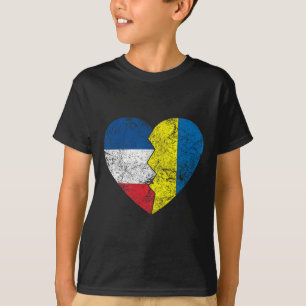 T-shirt Drapeaux français ukrainiens Cœur France Ukraine R