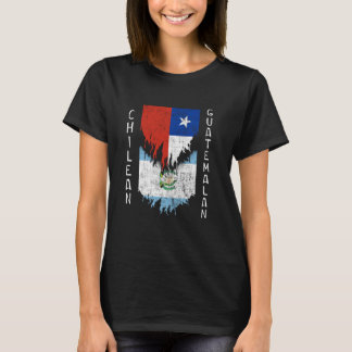 T-shirt Drapeaux guatémaltèques chiliens arrachés Chili Gu