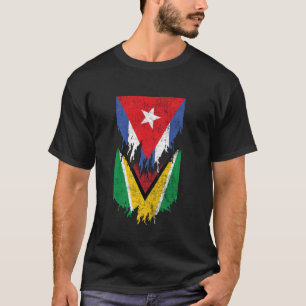 T-shirt Drapeaux guyaniens cubains arrachés Cuba Guyana