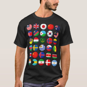 T-shirt Drapeaux internationaux du monde 30 Pays Circ