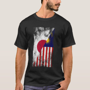 T-shirt Drapeaux Japon Malaisie - Japonais Malaisien