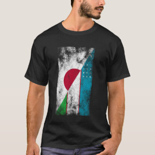 T-shirt Drapeaux Japon Ouzbékistan - Japonais Ouzbek, Ouzb