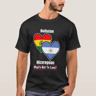 T-shirt Drapeaux Nicaraguayens Boliviens du Cœur Qu'est-ce