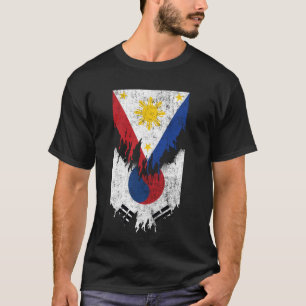 T-shirt Drapeaux philippins coréens arrachés sud des Phili