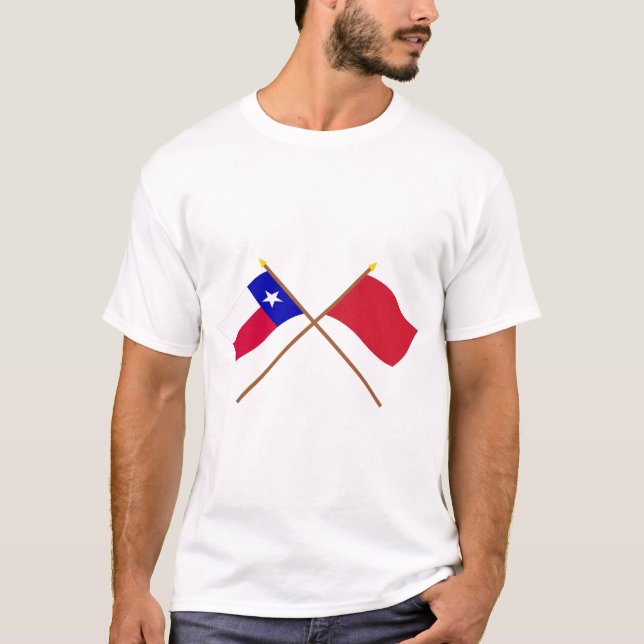 T-shirt Drapeaux rouges croisés de vagabonds du Texas et (Devant)